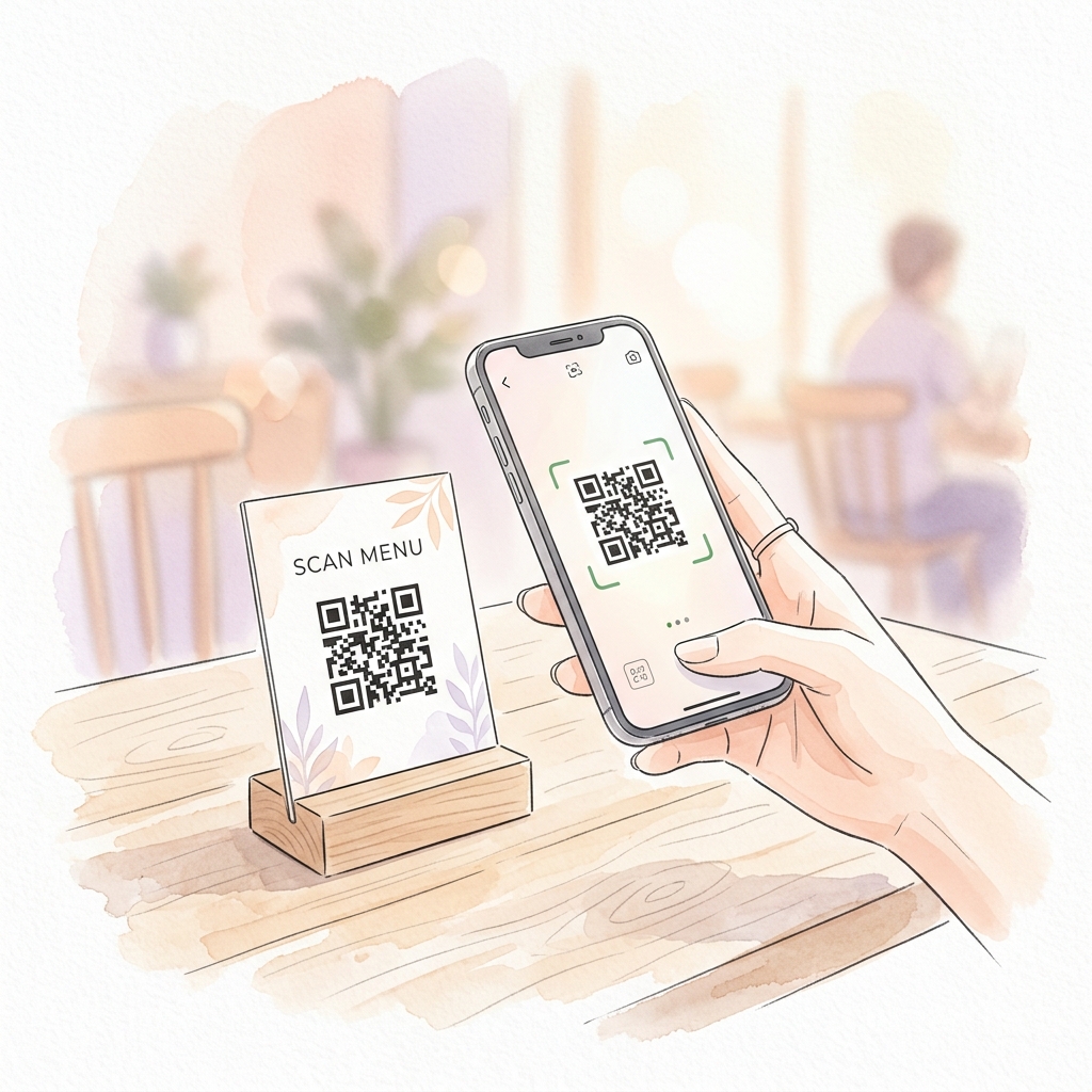 QR Menu & Ordering Illustration